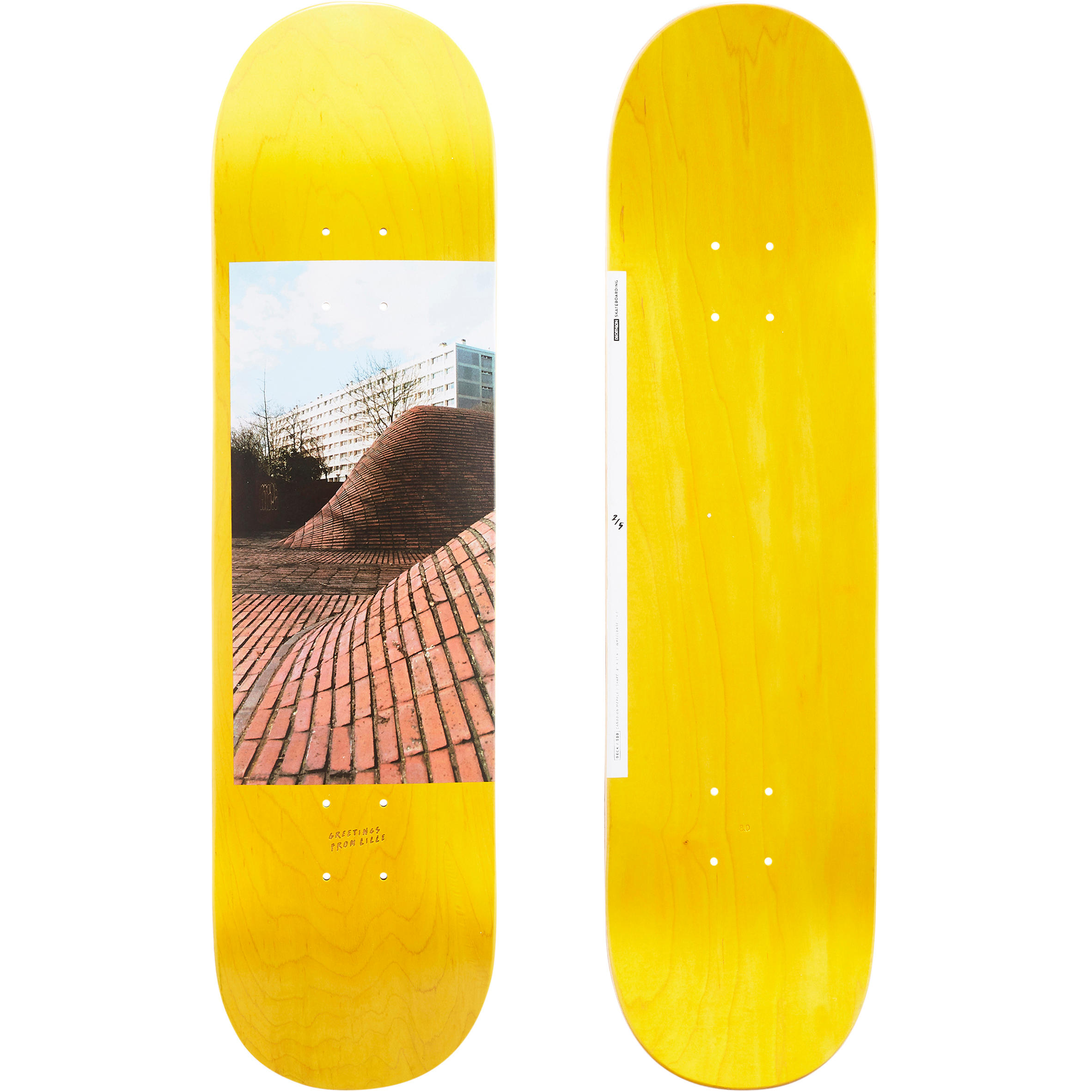 Placă skateboard DK120 GREETINGS 8″ Galben decathlon.ro