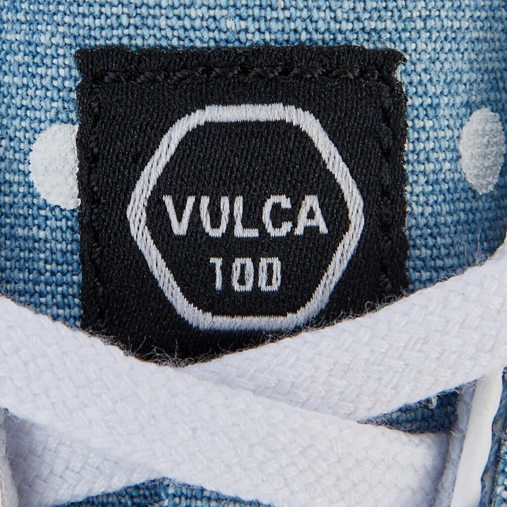Skateschuhe Vulca 100 Canvas Low Skateboard Longboard Erwachsene Denim