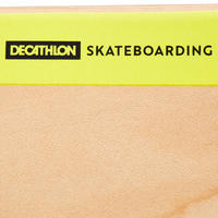 PLANCHE DE SKATE EN ERABLE DK100 TAILLE 8" COULEUR BOIS ET JAUNE.