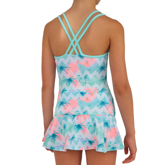 CN Noa Girls' Tankini Swim Skirt Swimsuit Seya White Decathlon