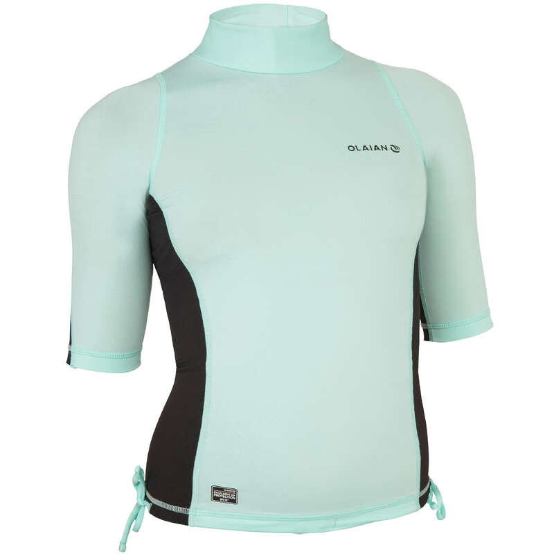 JUNIOR SOLAR PROTECTION WEAR Snorkeling - 500S Kids' Girls' UV Top Pam OLAIAN - Snorkeling Accessories
