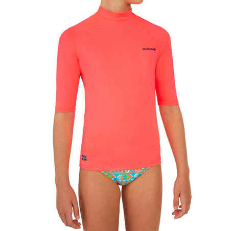 UV-Shirt Kinder UV-Schutz 50+ 100 koralle