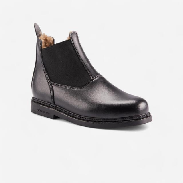Winter-Reitstiefeletten 160 Warm Kinder schwarz