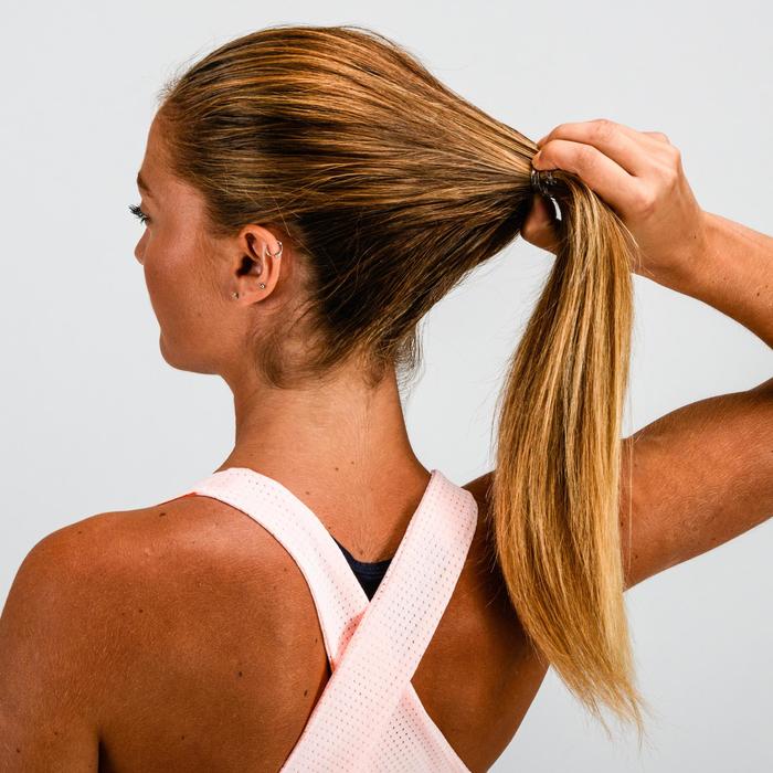 Élastique cheveux fitness cardio-training femme rose et transparent