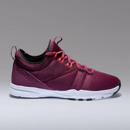 Chaussures de fitness 120 mid femme bordeaux