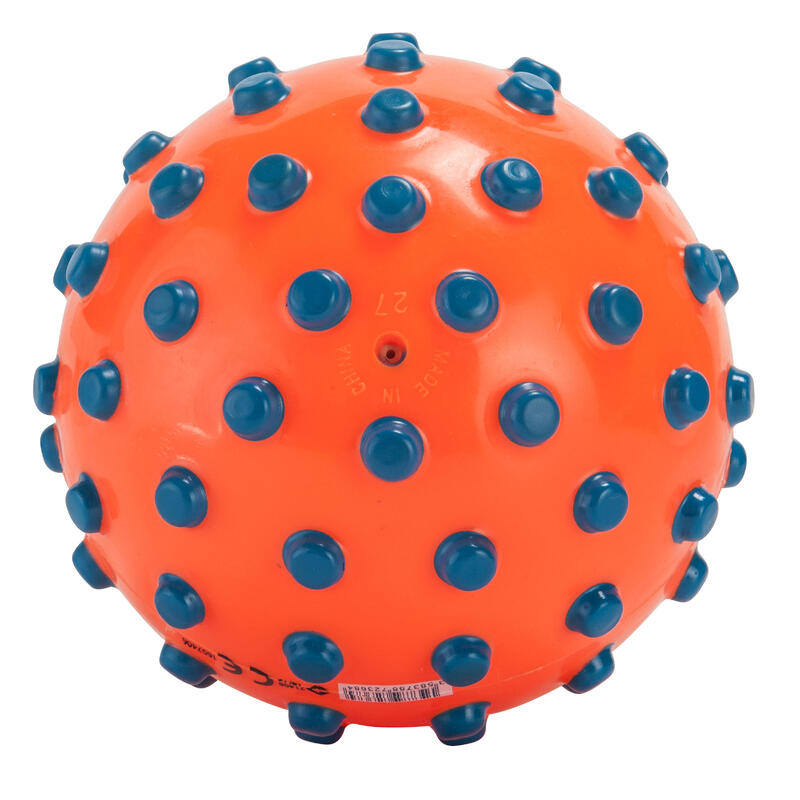 Petit ballon d'éveil aquatique rose et picots violets