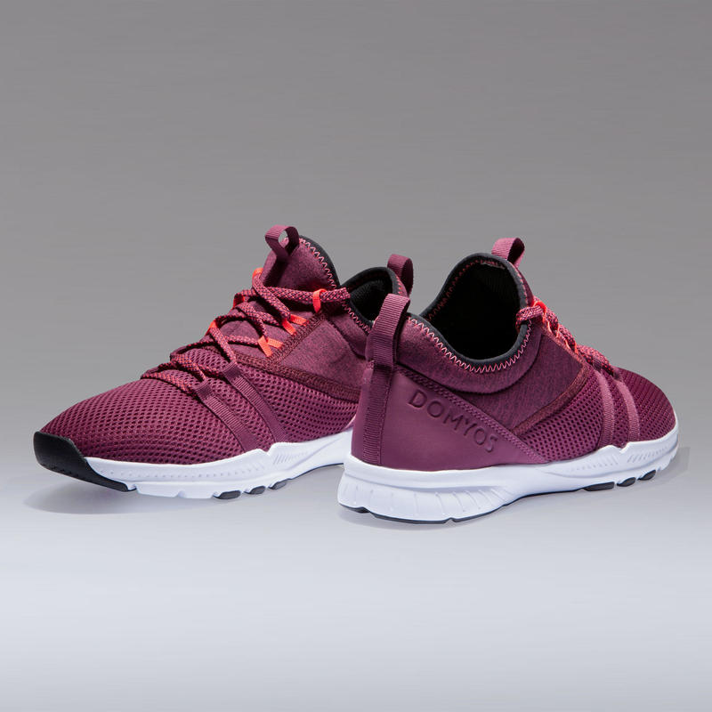 Chaussures de fitness 120 mid femme bordeaux  DECATHLON El Djazair