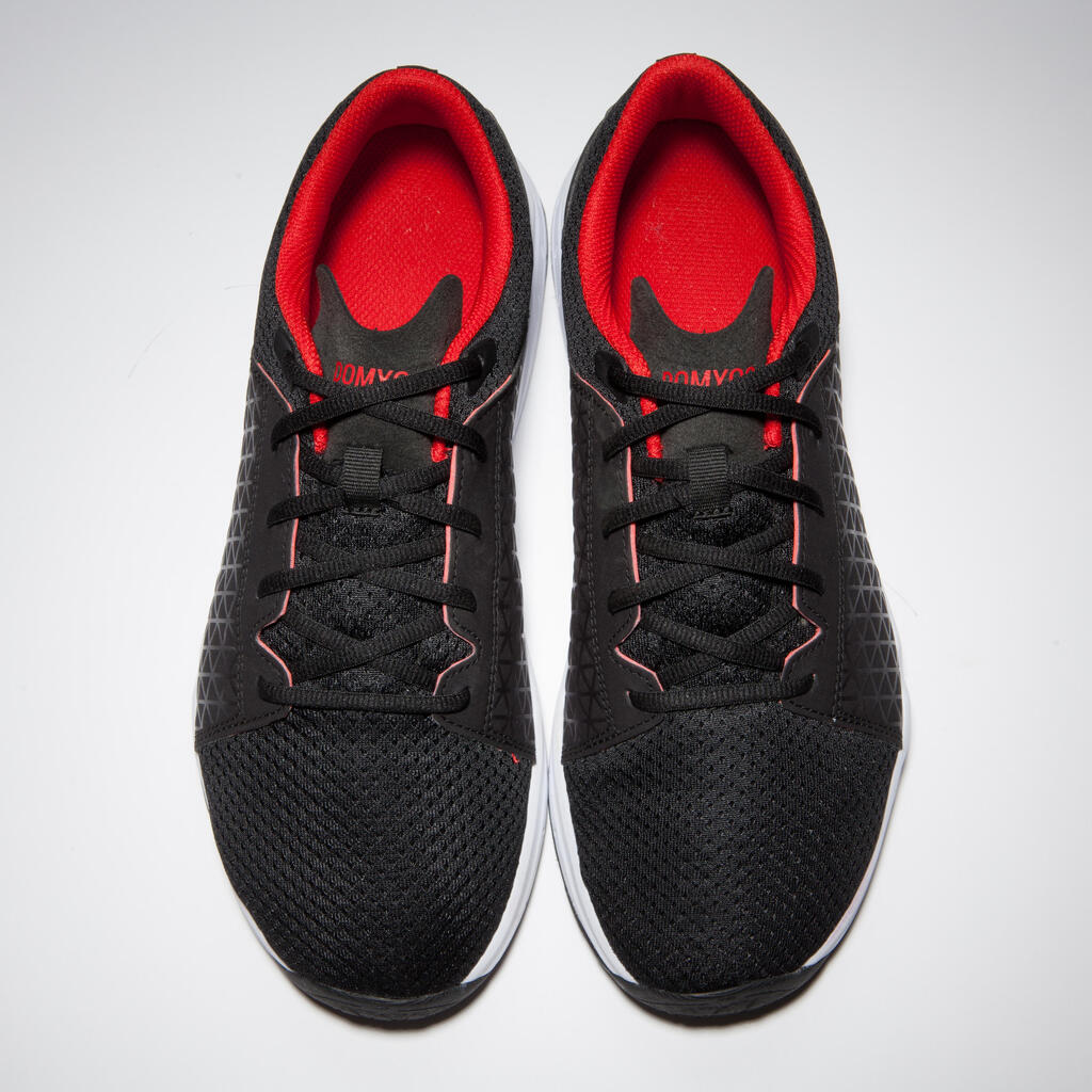 Pánska obuv 500 na kardio fitness čierno-červená 