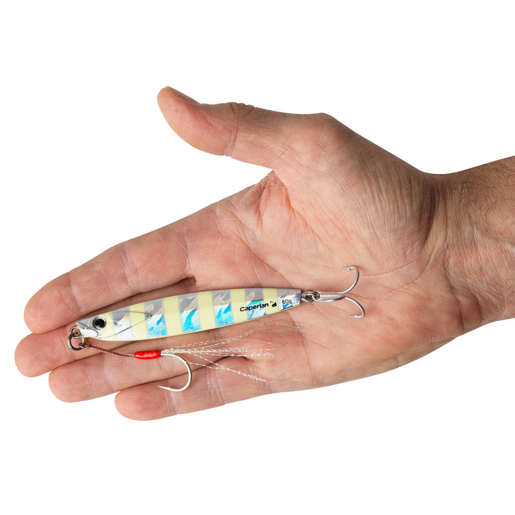 Lure fishing at sea CASTING JIG BIASTOS ASSIST 60 g - Phospho. white