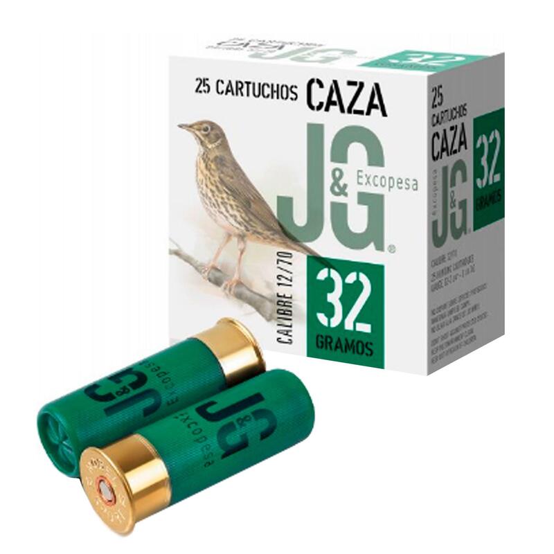 cartucho caza jg caza calibre 12 32gr x25