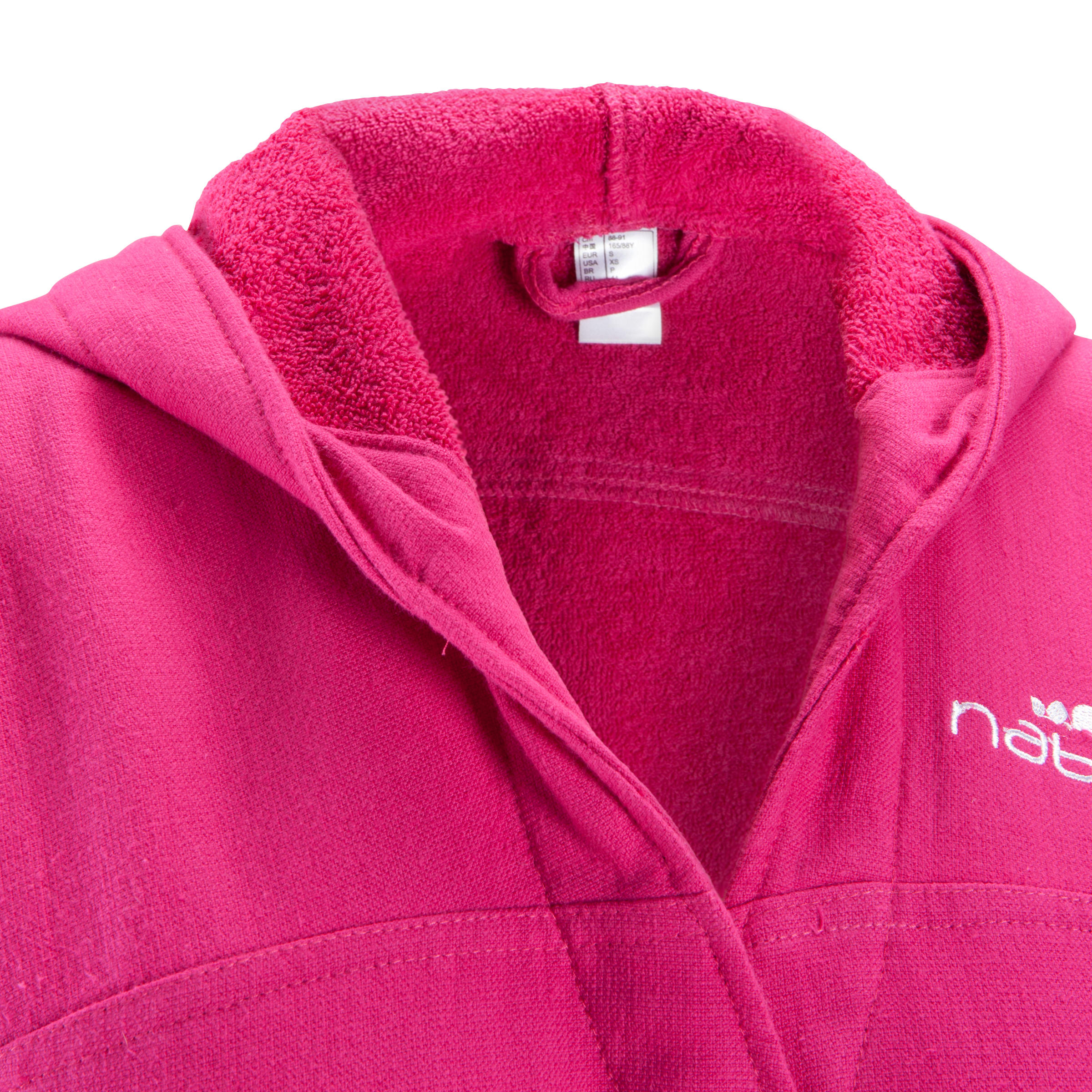Women's lightweight cotton bathrobe with hood and belt - Pink 6/13