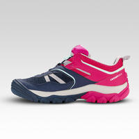 Chaussures de randonnée montagne basses lacet fille Crossrock bleues/rose 35-38