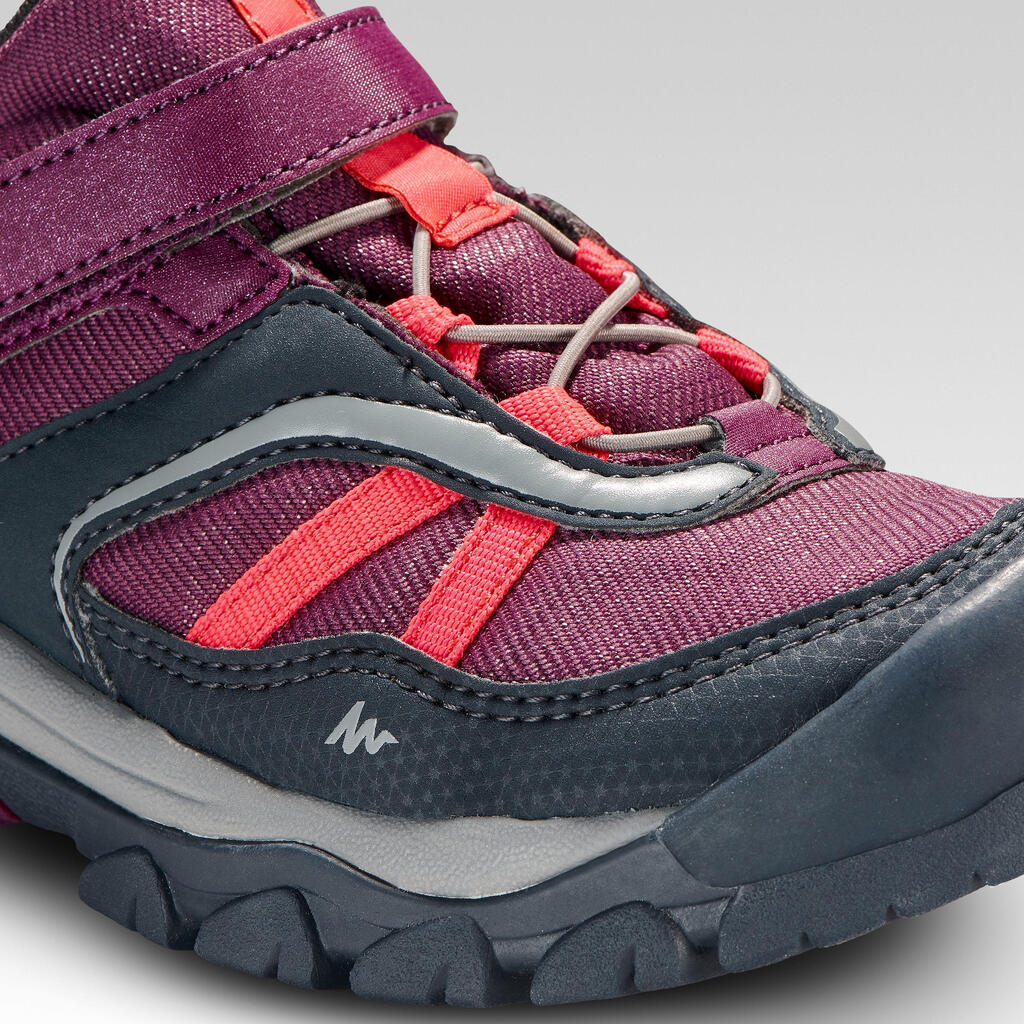 Chaussures imperméables de randonnée enfant -CROSSROCK violettes- 28 AU 34