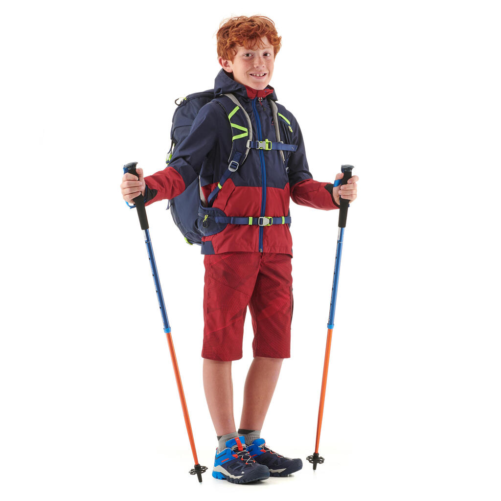 Wanderjacke Kinder Grösse 122–170 wasserdicht - MH500 blau/rot