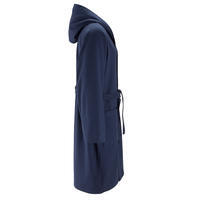 Men's lightweight cotton bathrobe with hood and belt - Dark Blue