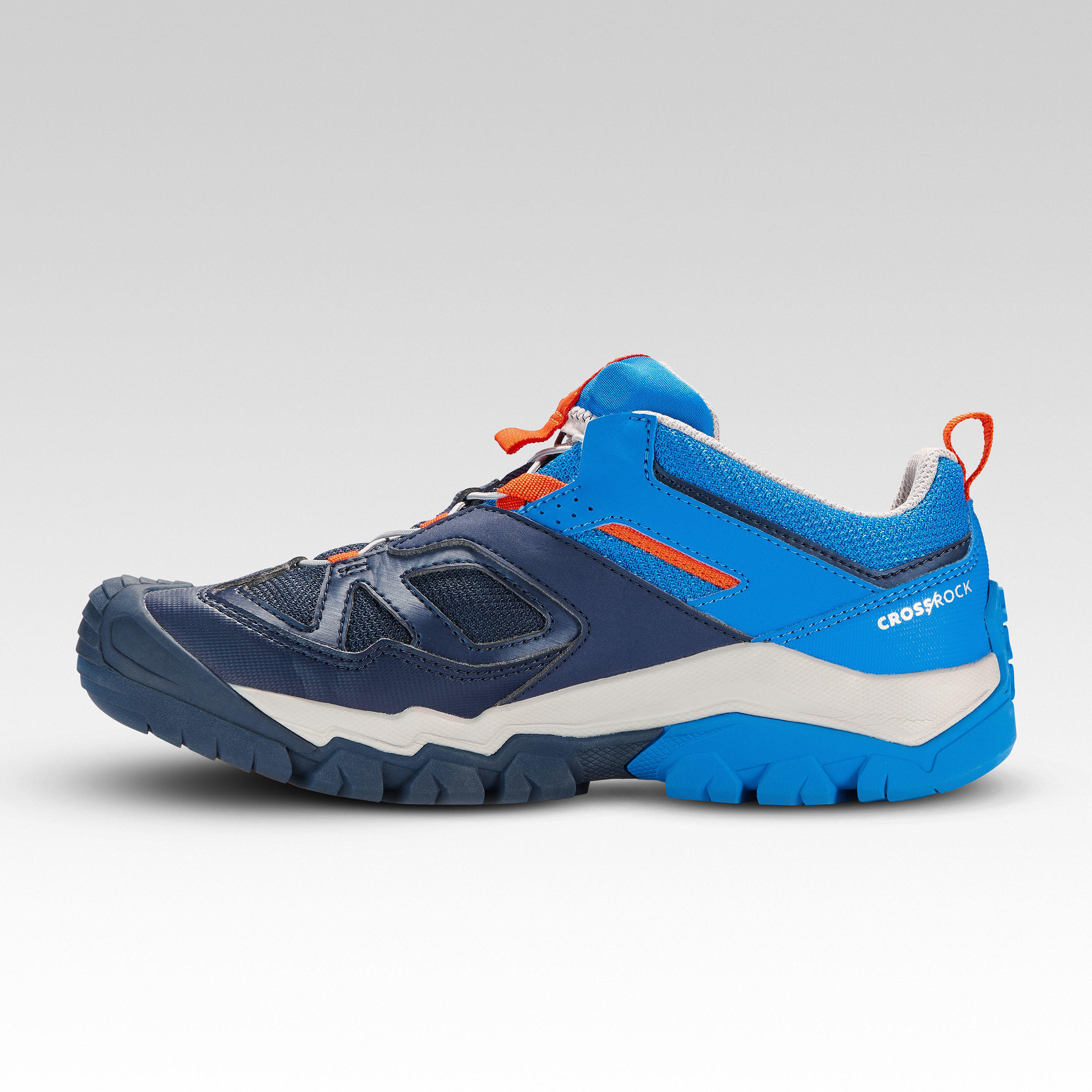 Kids' Low Lace-up Shoes - Sizes 2.5 to 5 - Blue/Orange 3/20