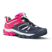 Chaussures de randonnée montagne basses lacet fille Crossrock bleues/rose 35-38
