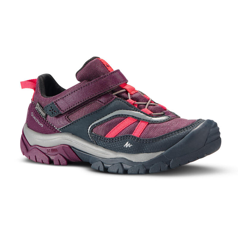 Chaussures imperméables de randonnée -CROSSROCK violettes- enfant 28 AU 34