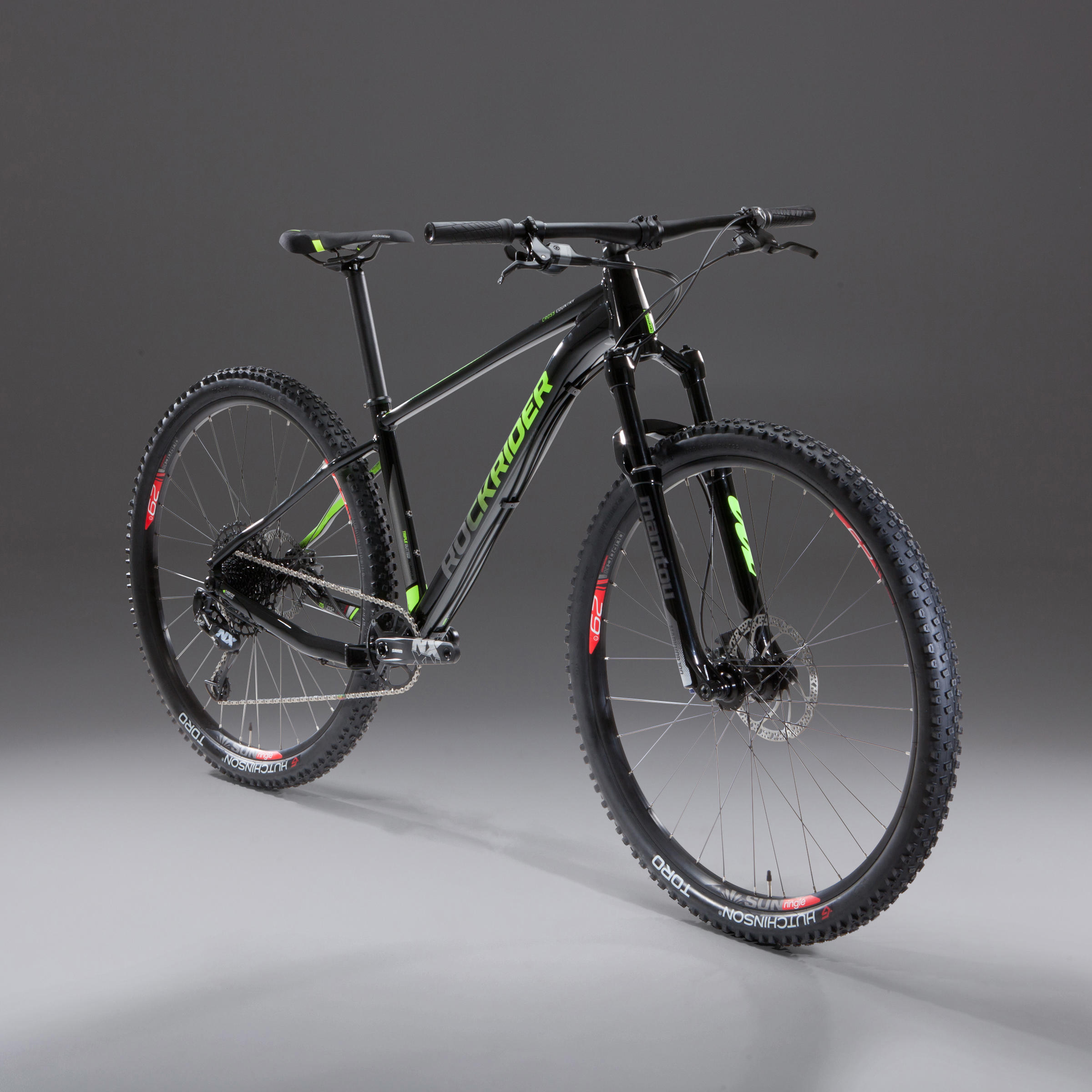 Velo VTT XC 100 29 12v Noir et Fluo Decathlon