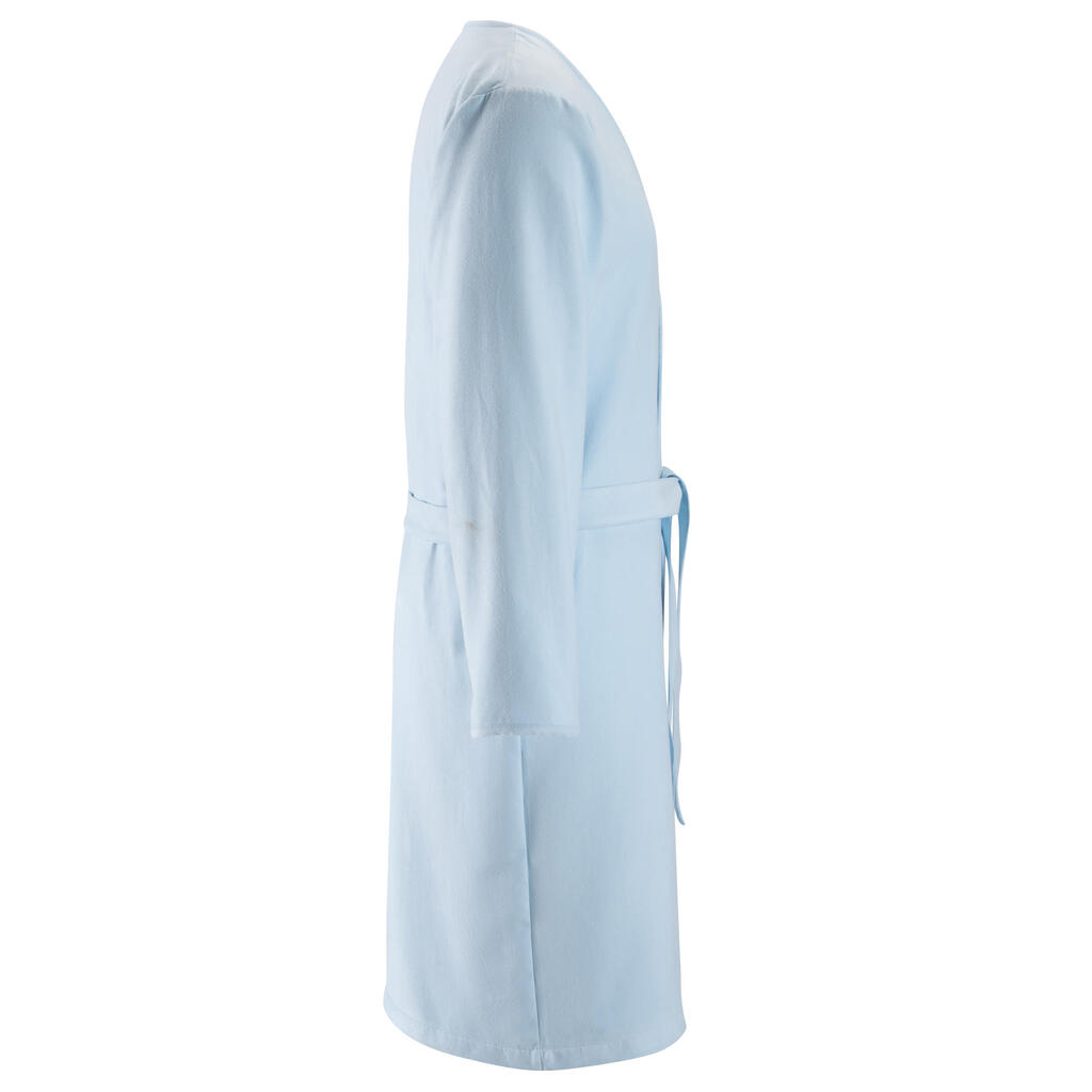 Adult Microfibre Pool Bathrobe with Pocket and Belt - Light Blue