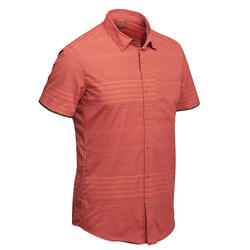 Chemise manches courtes TRAVEL100 fresh homme rayée orange