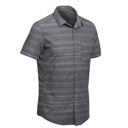 Chemise manches courtes TRAVEL100 fresh homme rayée gris