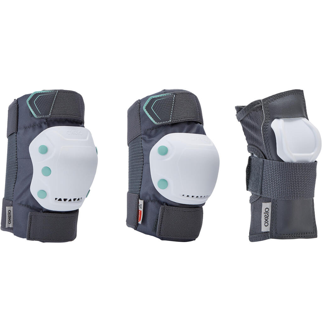 Set 3x2 protections roller adulte FIT500 NOIR
