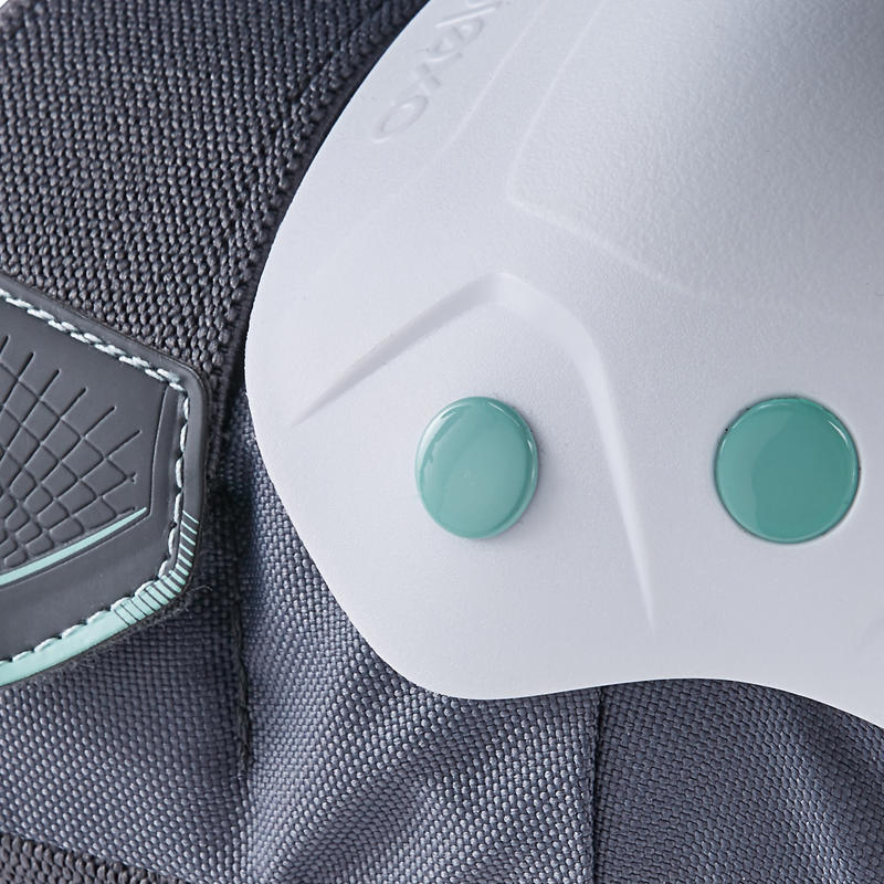 Fit500 Adult 3Piece Inline Skate Protection Set Grey/Peppermint