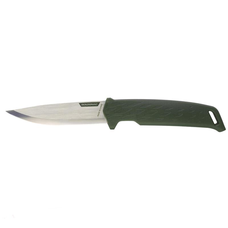 Cuchillo Caza Solognac SIKA 100 Hoja Fija 10 cm Mango verde