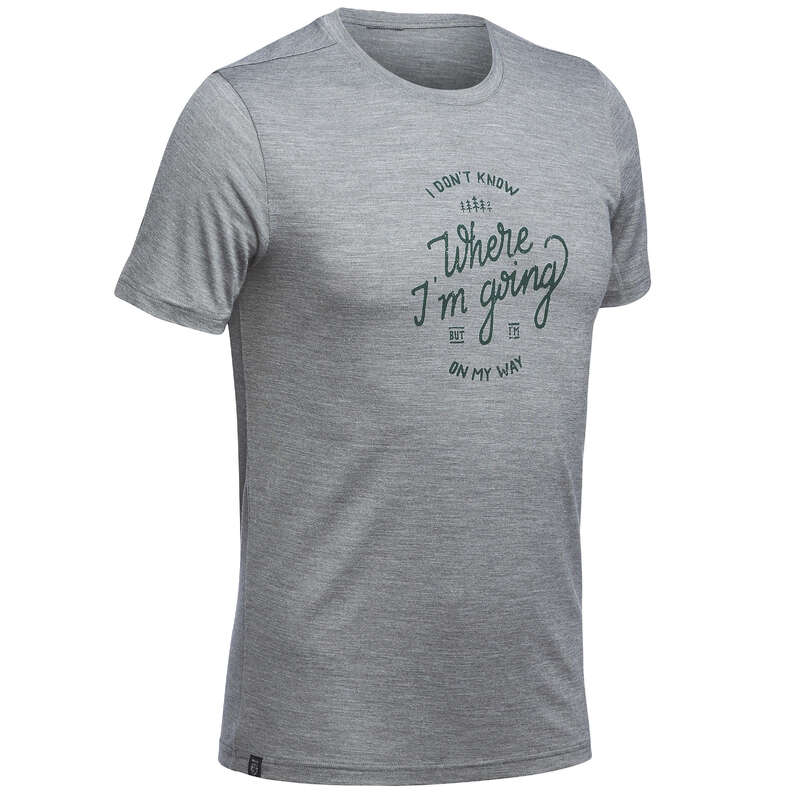 MEN APPAREL OUTFIT TRAVEL TREK Trekking - M TS Travel 100 Wool - Khaki FORCLAZ - Trekking