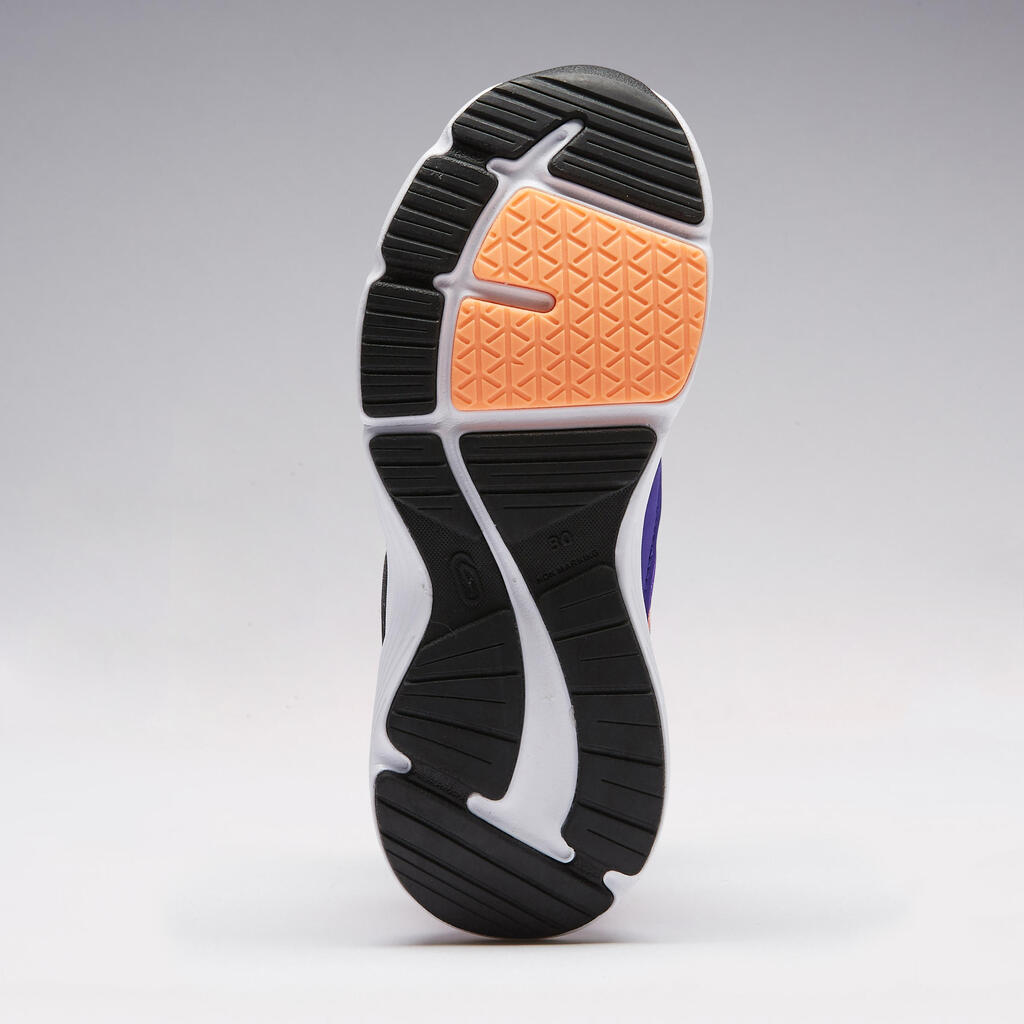 Laufschuhe Leichtathletik Run Support Klettverschluss Kinder blau/neonkoralle