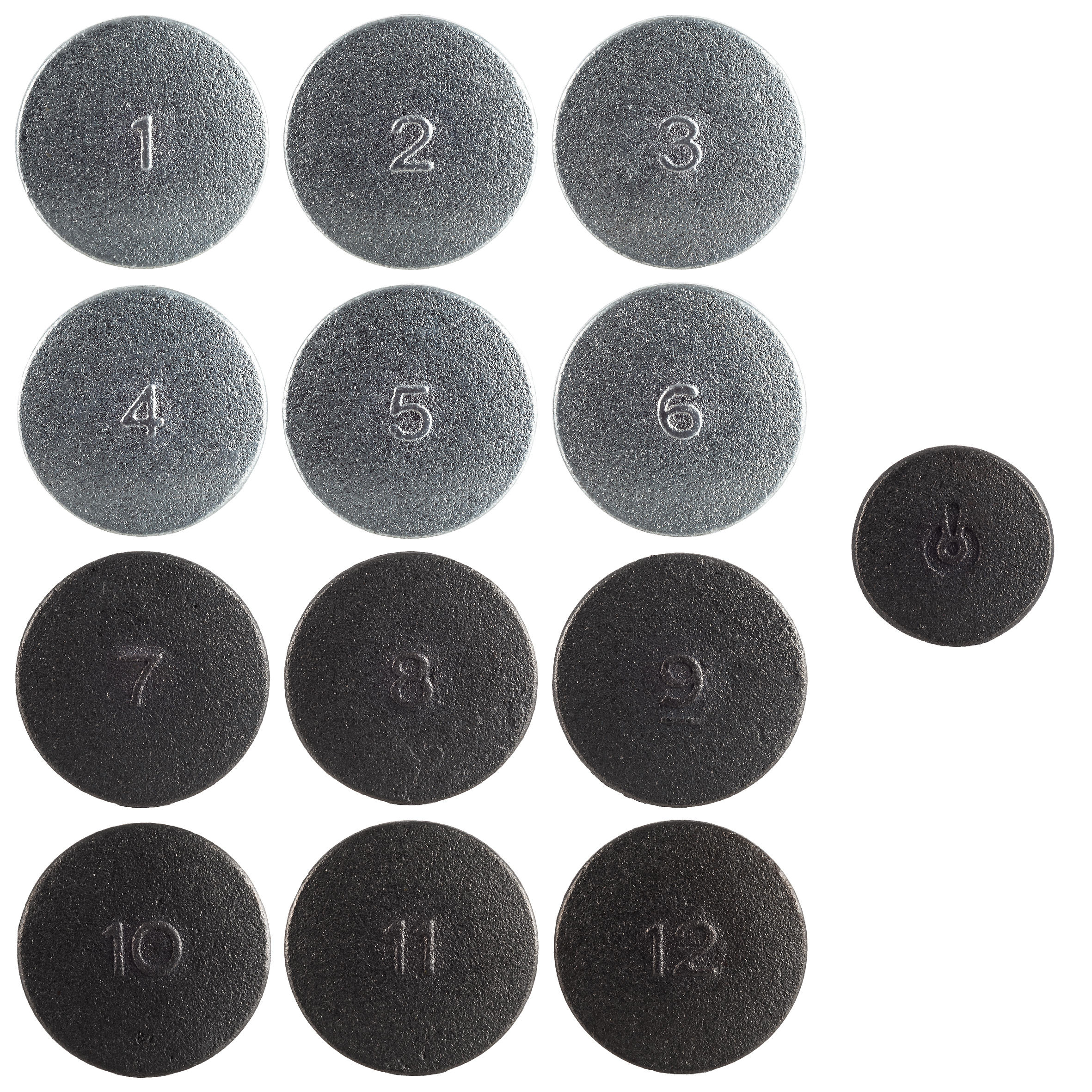 Set of 12 Coloured Cast Iron Breton Palets + 1 Jack - GEOLOGIC