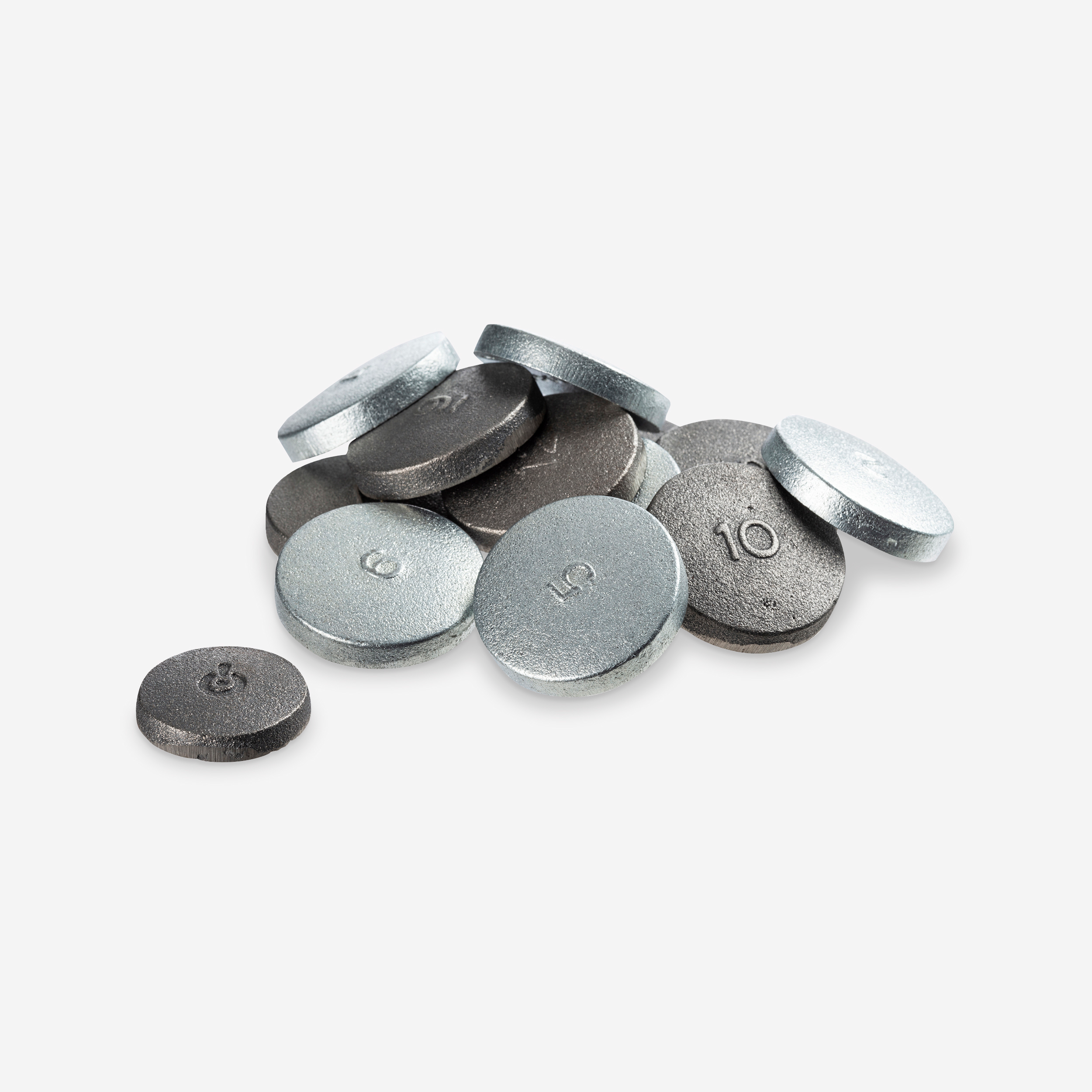 Set de 12 palets bretons en fonte couleurs + 1 maitre - Jeux de quilles et palets - Geologic- Clubs - Entreprises - Collectivités - Associations