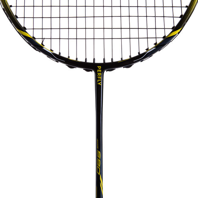PERFLY ADULT BADMINTON RACKET BR 590 BLACK YELLOW Decathlon