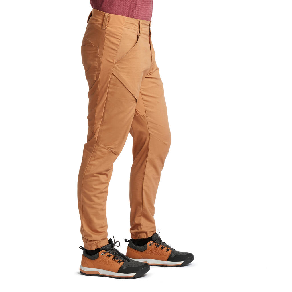 מכנסי טיולים NH500 Fit לגברים - חום-אגוז