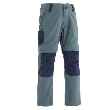 KIDS' - Convertible hiking trousers - MH500 - Grey/blue