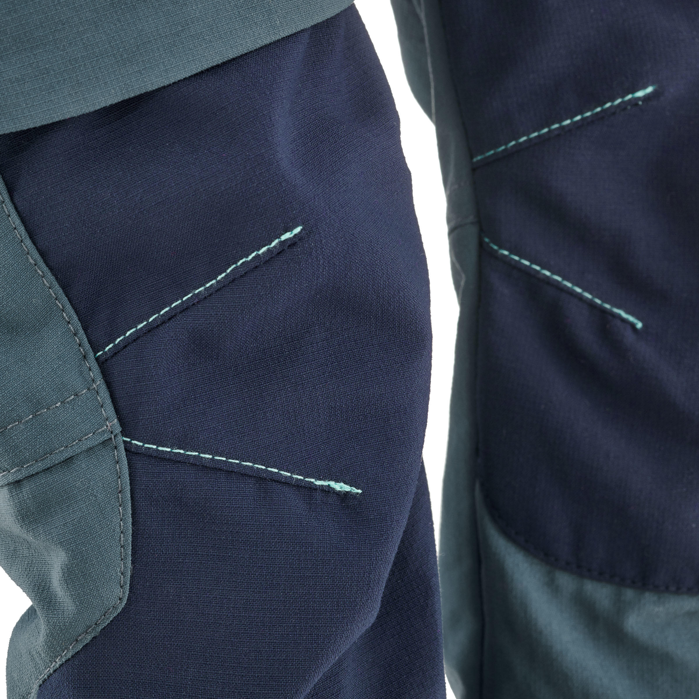 Kids’ Convertible Hiking Pants - MH 500 Grey/Blue - QUECHUA