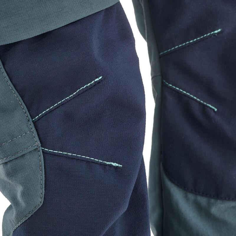 Pantalon de randonnée modulable - MH500 gris/bleu- enfant 2-6 ANS
