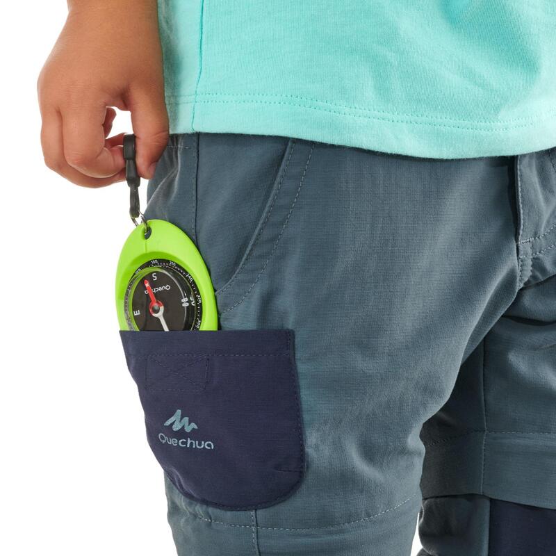 Pantalon Modulabil Drumeție la munte MH500 Gri-Albastru Copii 2-6 ani
