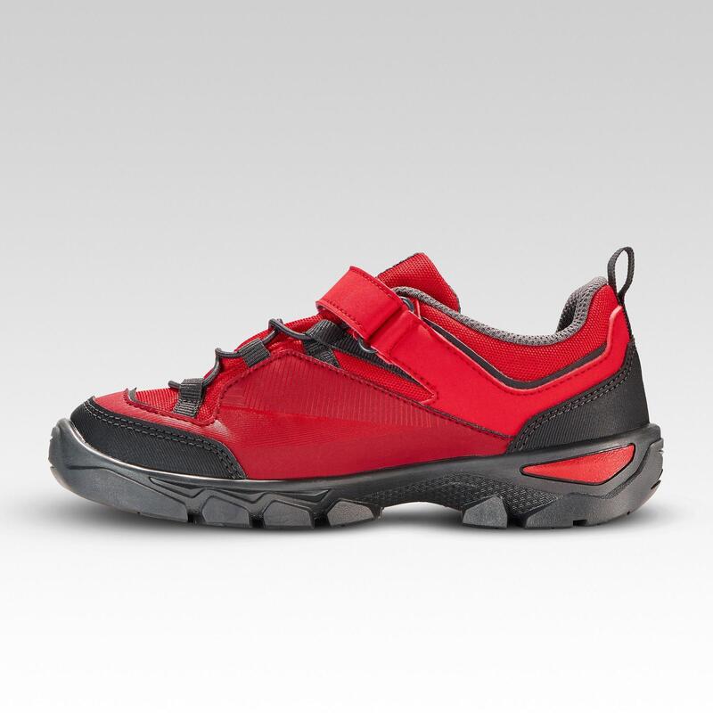 Chaussures de randonnée enfant avec scratch MH120 LOW rouges 28 AU 34