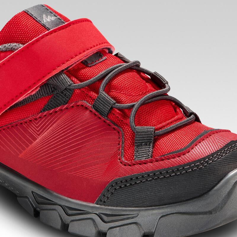 Wanderschuhe MH120 niedrig Klettverschluss Kinder Gr. 28–34 rot