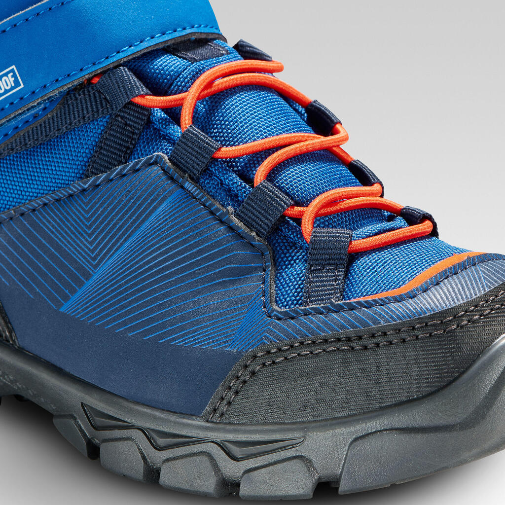 Children's waterproof walking shoes - MH120 MID blue - size jr. 10 - ad. 2