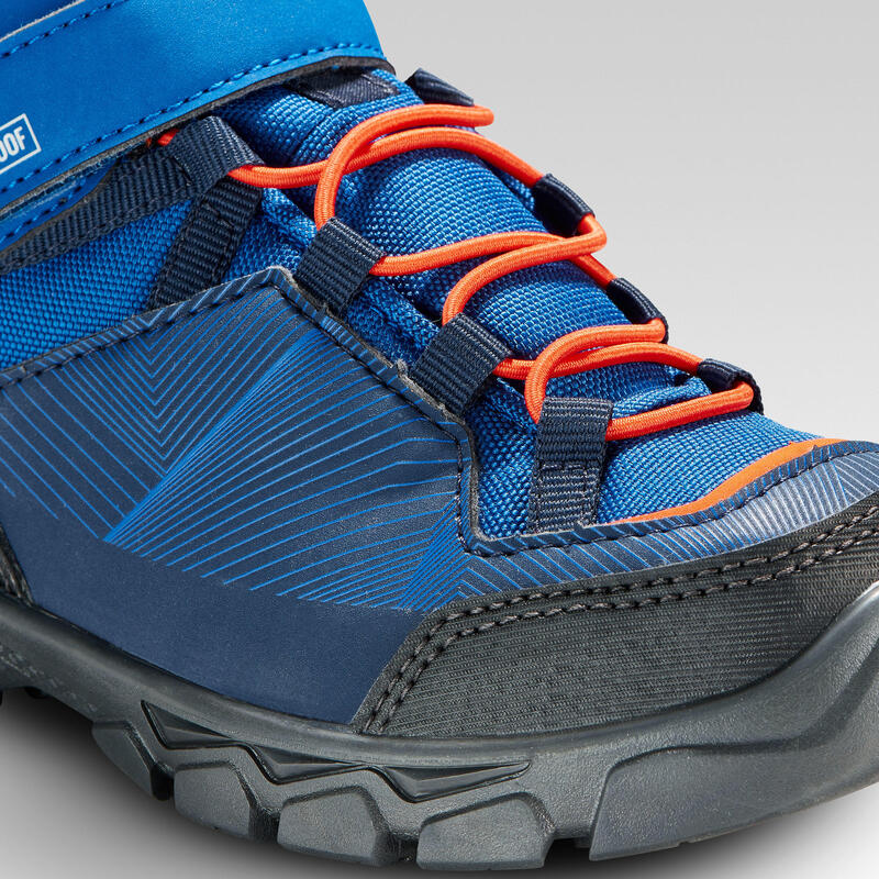 Dětské turistické kotníkové nepromokavé boty na suchý zip MH120