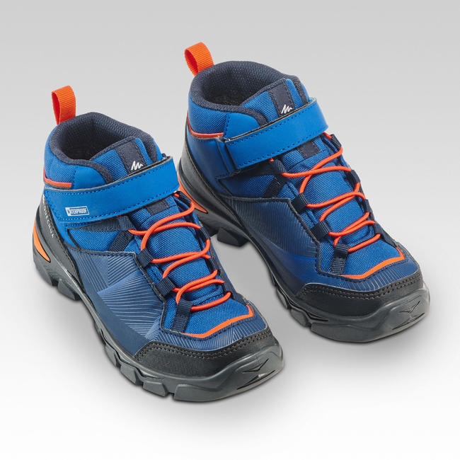 Kids Hiking Shoes (Mid Ankle) MH120 Velcro Blue
