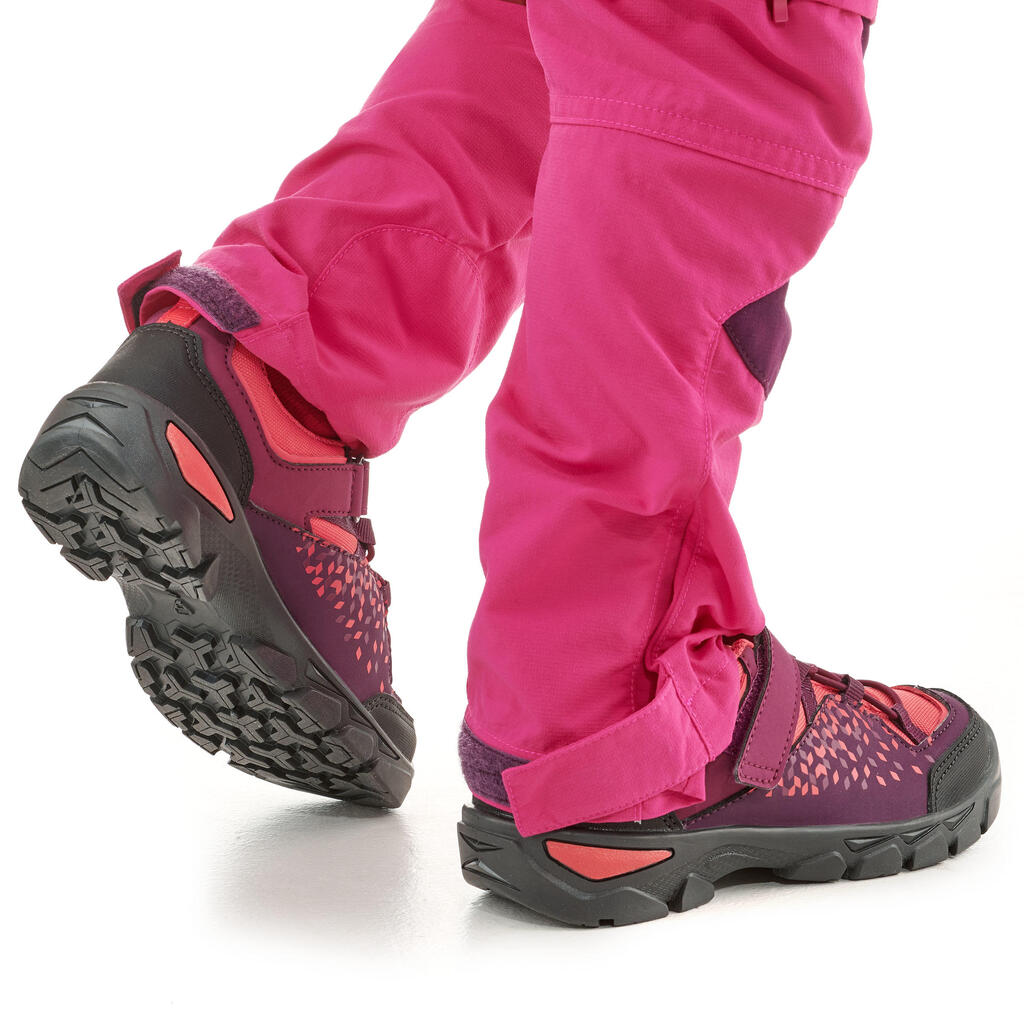 Bērnu pārgājienu apavi ar līplenšu “MH120 Low”, 28.–34., violeti