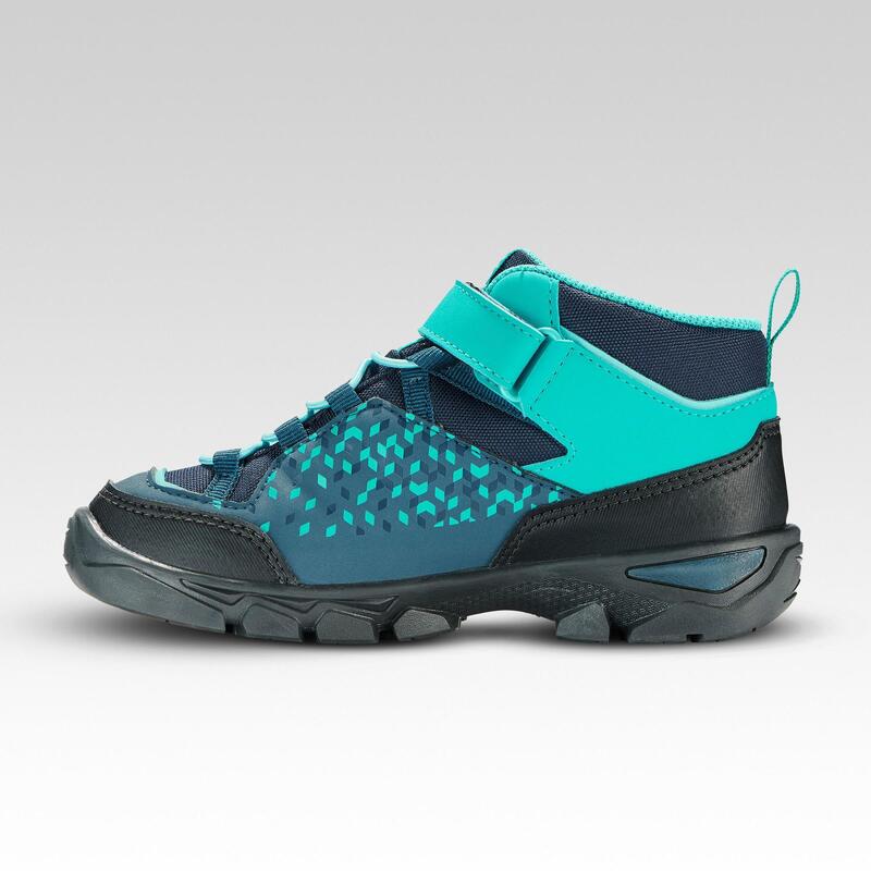 Waterdichte wandelschoenen voor kinderen MH120 mid 28 tot 34 turquoise