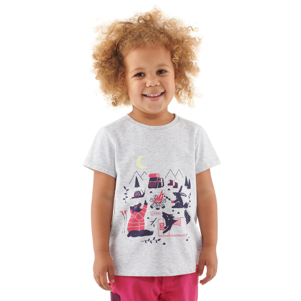 T-shirt de randonnée enfant MH100 gris chiné