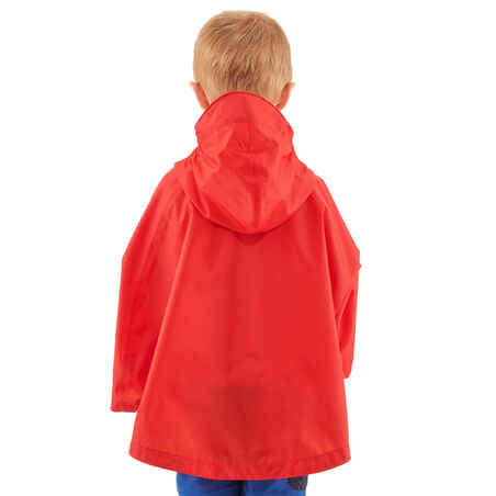 Kids’ Waterproof Hiking Poncho - MH100 Aged 2-6 - Red