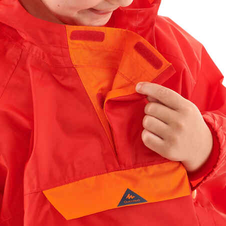 Kids’ Waterproof Hiking Poncho - MH100 Aged 2-6 - Red