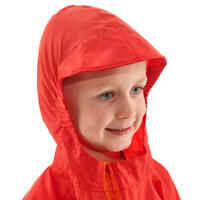 Kids’ Waterproof Hiking Poncho - MH100 Aged 2-6 - Red